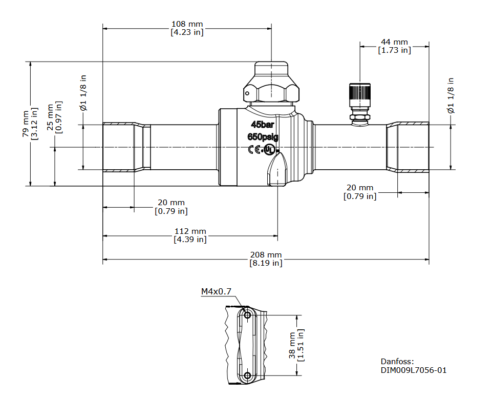 VALVULA ESFERA GBC 1.1/8" COM SCHRADER - Imagem 2