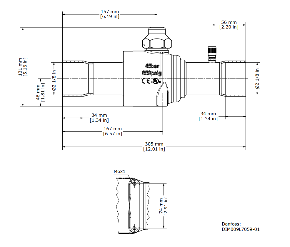 VALVULA DE ESFERA GBC 54s 2.1/8" COM SCHRADER - Imagem 2