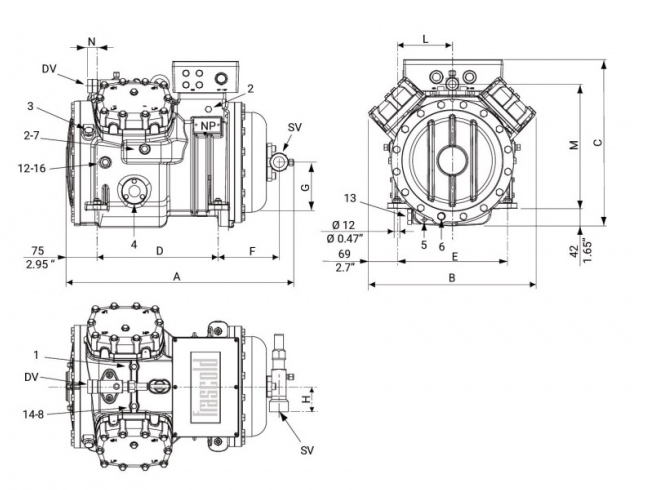 COMPRESSOR FRASCOLD S10-52Y - Imagem 3